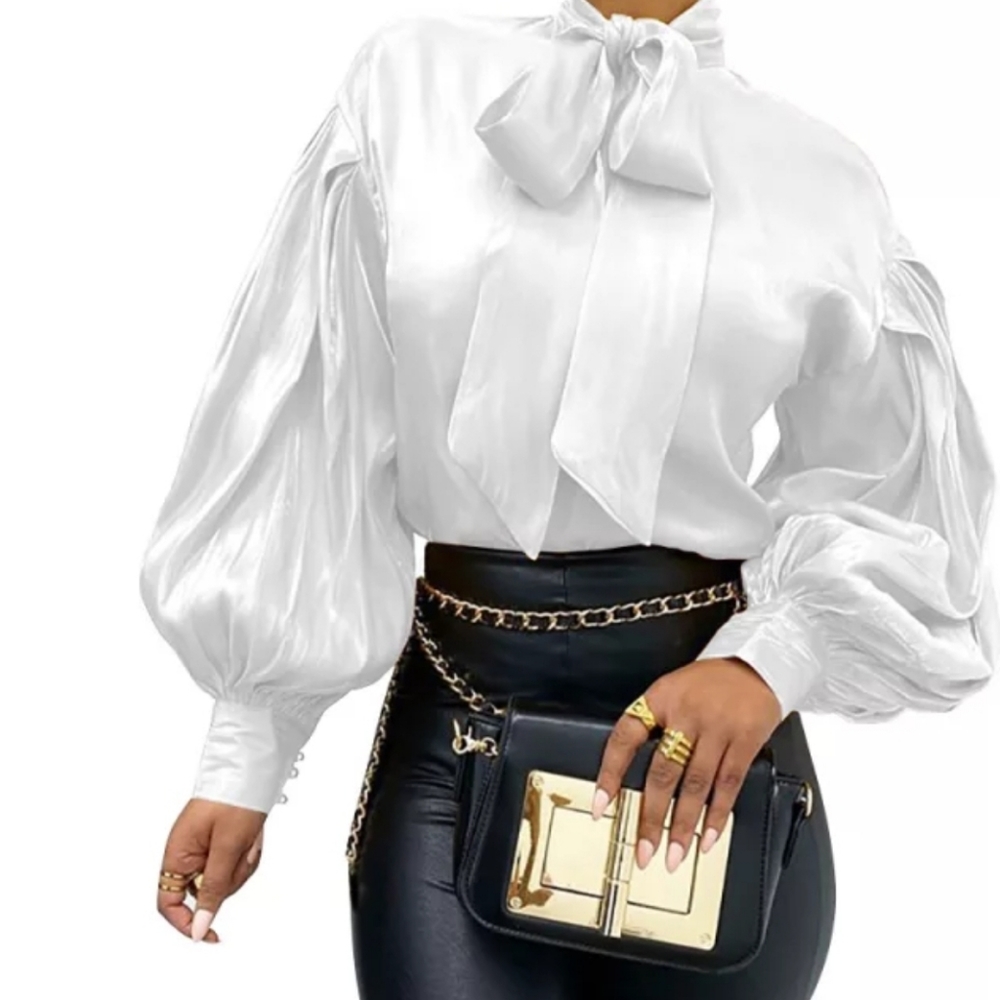 Woman fashion long sleeve Satin blouse